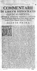 [Lettrine : A. Représentation d'Adam et Eve] - Commentarius in Hippocratis Coi, libellum De alimento [...]