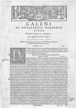 [Bandeau et lettrine : P. Scène de la vie médicale] - Galeni omnia quae extant opera / vol. 4- Terti [...]