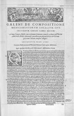 [Bandeau et lettrine : Q. Iconographie botanique / Scène de chasse] - Galeni omnia quae extant opera [...]
