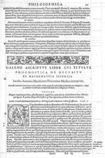 [Bandeau et lettrine : A] - Galeni omnia quae extant opera / vol. 10- Ascripti libri
