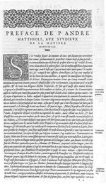 [Bandeau et lettrine : S] - Commentaires de M. Pierre André Matthiole medecin senois, sur les six li [...]