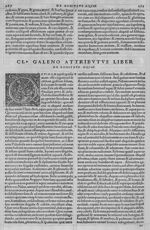 [Lettrine : O] M. Crassus - Galeni Pergameni ... opera quae ad nos extant omnia  / vol. 8- octavus t [...]