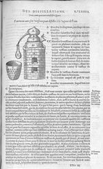 Fig. 349. Fourneau et son vaisseau pour distiller à la vapeur de l'eau - Les Oeuvres d’Ambroise Paré [...]