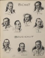 Bichât: A. Macé de Lépinay; F. Joly; A. Mencière; L. Bloch; Ach. Miget; R. Bonnard / Boucicaut: Thie [...]
