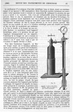 Fig. 70. Appareil de M. le Dr d'Arsonval pour la filtration par l'acide carbonique - Revue des instr [...]