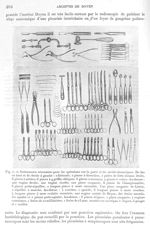 Fig. 1. Instruments nécessaire pour les opérations sur la paroi et les cavités thoraciques - Archive [...]