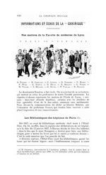 Nos maîtres de la Faculté de médecine de Lyon : A. Poncet, B. Jaboulay, C. Lépine, D. Teissier, E. M [...]