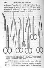 Fig. 37. Pinces, ciseaux et soudes cannelées - Leçons de la physiologie opératoire