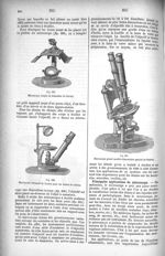 Fig. 889. Microscope simple de dissection de Nachet / Fig. 890. Microscope renversé de Nachet pour l [...]