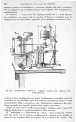 Fig. 335. Sphygmoscope à réservoir (A). Appareil enregistreur (B). Moteur à poids indépendant (C) -  [...]