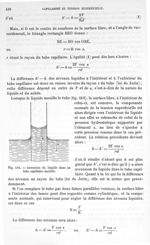 Fig. 414. Ascension du liquide dans un tube capillaire mouillé - Traité de physique biologique. Tome [...]