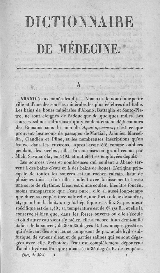 Adelon (1832), page des A