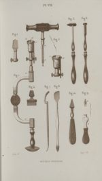 Pl. VII. Instruments de perforation - Précis iconographique de médecine opératoire et d'anatomie chi [...]