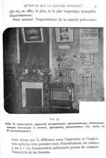 Fig. 37. - Salle de mensuration ; appareils enregistreurs : phonendoscope, stéthoscope, compas thora [...]