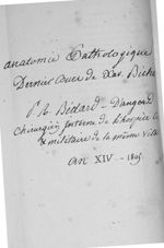 Envoi manuscrit de Béclard - Anatomie pathologique, dernier cours de Xavier Bichat : d'après un ms.  [...]