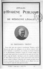 Le professeur Thoinot - Annales d'hygiène publique et de médecine légale