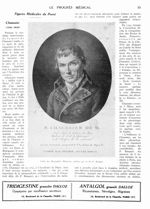 Cliché des biographies médicales, publiées par le Dr P. Busquet. F. Chaussier de D. - Le progrès méd [...]