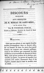 A Monsieur le Baron Des Genettes : hommage de l'auteur - Discours prononcé aux obsèques de M. Moreau [...]
