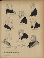 [Caricatures] Pr Chantemesse, Pr Gaucher, Pr Blanchard, Pr Achard, Pr Déjerine, Dr Meillère, Dr Rich [...]