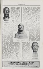 Buste du Dr Dhotel par L.-R. Piron / Buste de Saint François d'Assise. Plâtre par Ch. Villandre / Le [...]