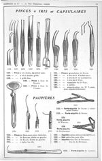 Pinces à iris et capsulaires / Paupières - Fabrique d'instruments de chirurgie. Catalogue général il [...]