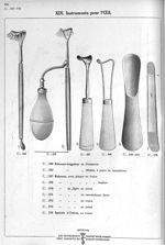 XIX. Instruments pour l'oeil. 550 Releveur-irrigateur de Desmarres. 553 Releveur-irrigateur de Motai [...]