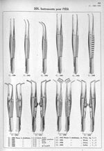 XIX. Instruments pour l'oeil. 1900 Pince à strabisme, à 1x2 dents, droite. 1901 Pince à strabisme, à [...]