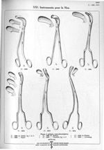 XXI. Instruments pour le nez. Pinces à polypes naso-pharyngiens. 5600 de Schech, fig. 1 et 2. 5603 d [...]