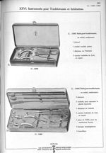 XXVI. Instruments pour trachéotomie et intubation. 11053 Boîte pour trachéotomie, en métal, renferma [...]