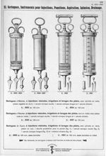 Seringues d'Albarran, à injections vésicales, irrigations et lavages des plaies, avec cylindre en ve [...]