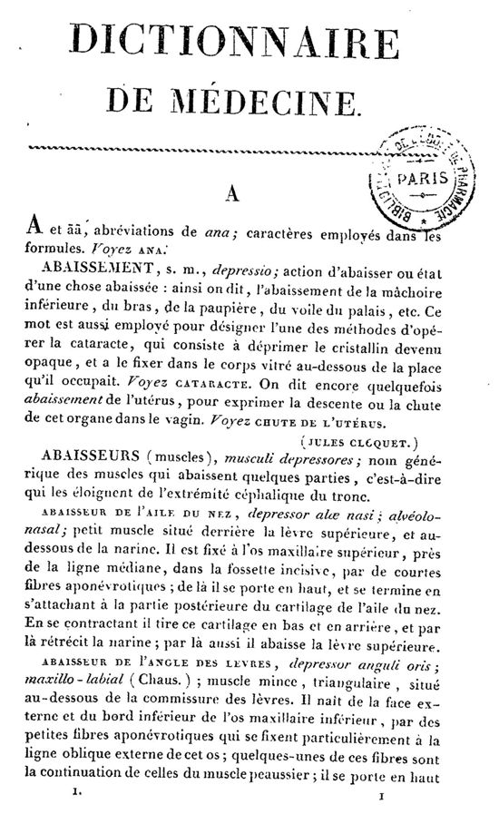 Adelon (1821), page des A