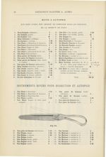 Instruments divers pour dissection et autopsie - Catalogue illustré des instruments de chirurgie de  [...]