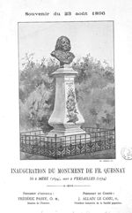 Inauguration du monument de Fr. Quesnay (1694-1774)