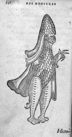 Figure d'un monstre marin ressemblant à un évêque, vêtu de ses habits pontificaux - Deux livres de c [...]