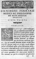 Praefatio - De arte medica infantium libri quatuor