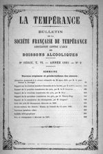 [Page de titre] - La tempérance. Bulletin de la Société française de tempérance, association contre  [...]