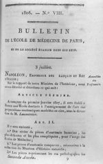 [Articles I et II] - Bulletin de la Faculté de médecine de Paris et de la société établie dans son s [...]