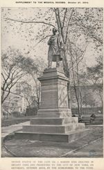 Bronze statue of the late Dr J. Marion Sims erected in Bryant Park and presented to the city of New  [...]