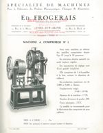 Spécialité de machines ... Edmond Frogerais. Machine à comprimer n° 1