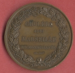Avers : CHOLERA 1835 MARSEILLE RECONNAISSANTE. - Revers : MASSILIA CIVIDAS