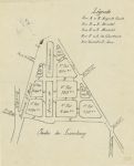 Ecole supérieure de pharmacie de Paris. Plan de lotissement des terrains du Luxembourg en 1866. [Fac [...]