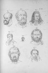 Pl. XCII. Fig. 1. Socrate / Fig. 2. Platon / Fig. 3. Leibnitz / Fig. 4. Andrieux / Fig. 5. Pindare / [...]